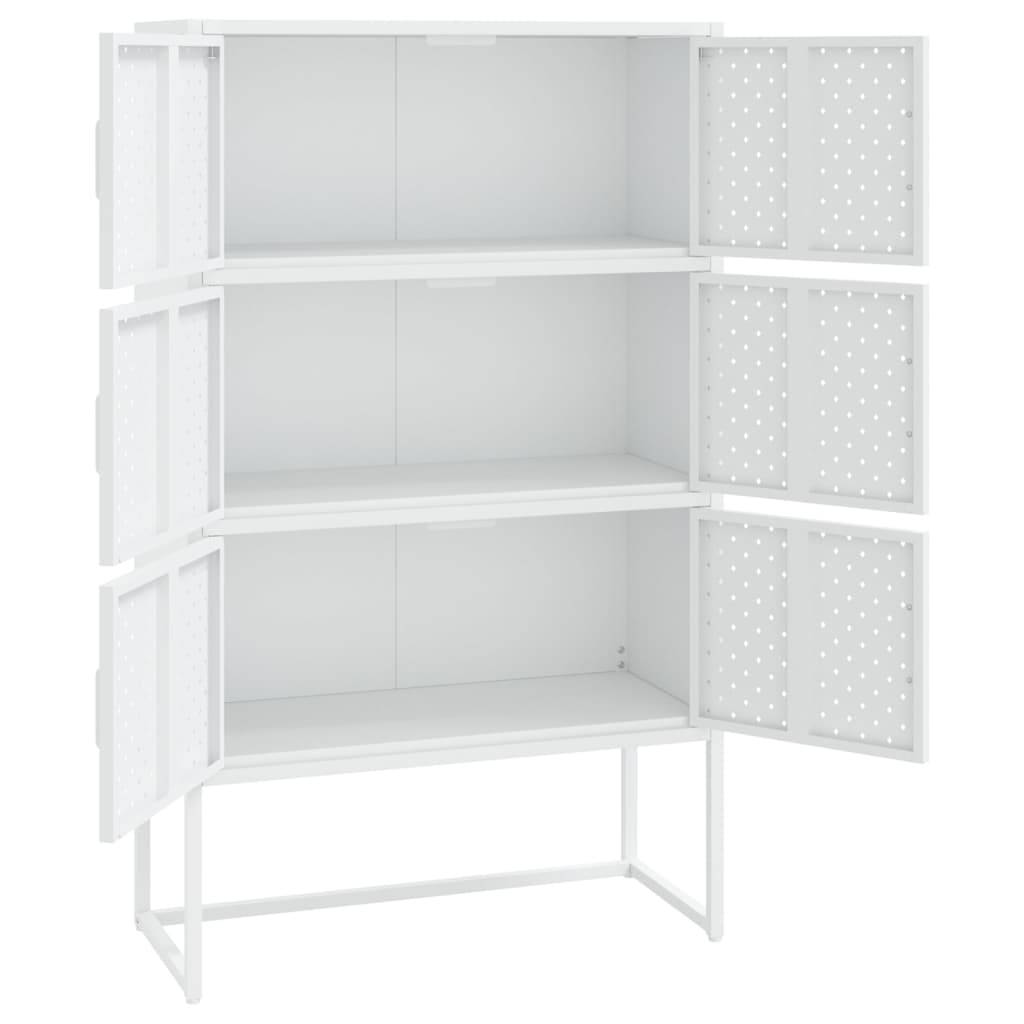 vidaXL Highboard Weiß 80x35x135 cm Stahl