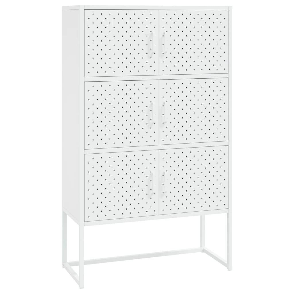 vidaXL Highboard Weiß 80x35x135 cm Stahl