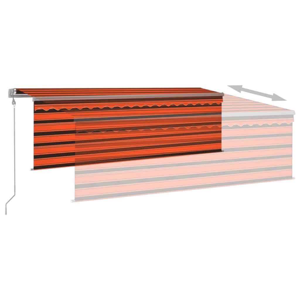 vidaXL Markise Automatisch Einziehbar mit Volant 4x3m Orange und Braun