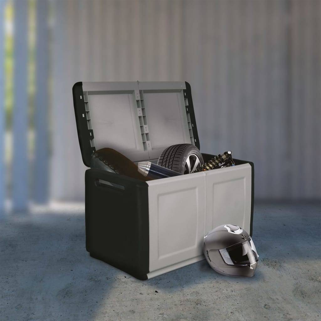 vidaXL Garten-Aufbewahrungsbox 96x53x57 cm 230 L Dunkelgrau Schwarz