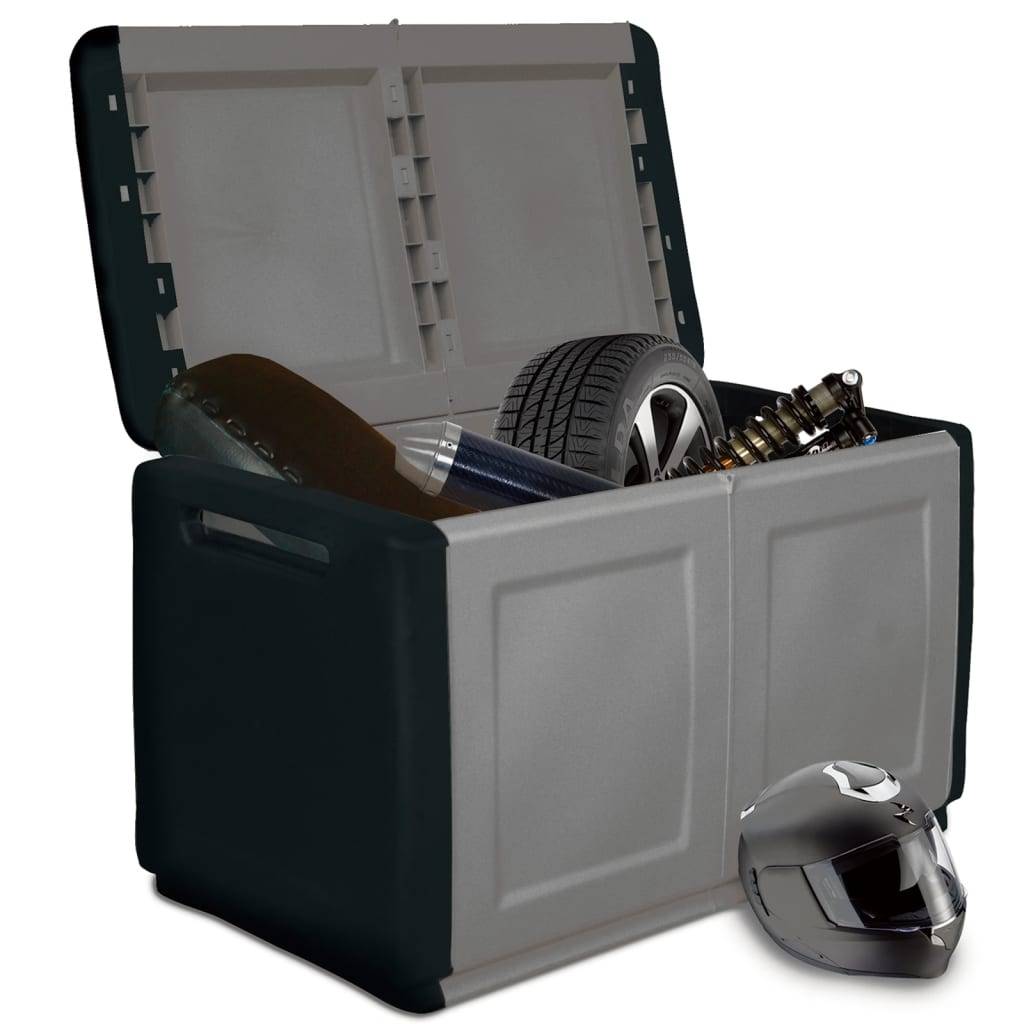 vidaXL Garten-Aufbewahrungsbox 96x53x57 cm 230 L Dunkelgrau Schwarz