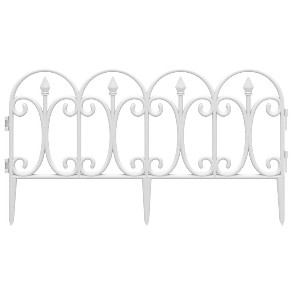 vidaXL Rasenkanten 17 Stk. Weiß 10 m PP