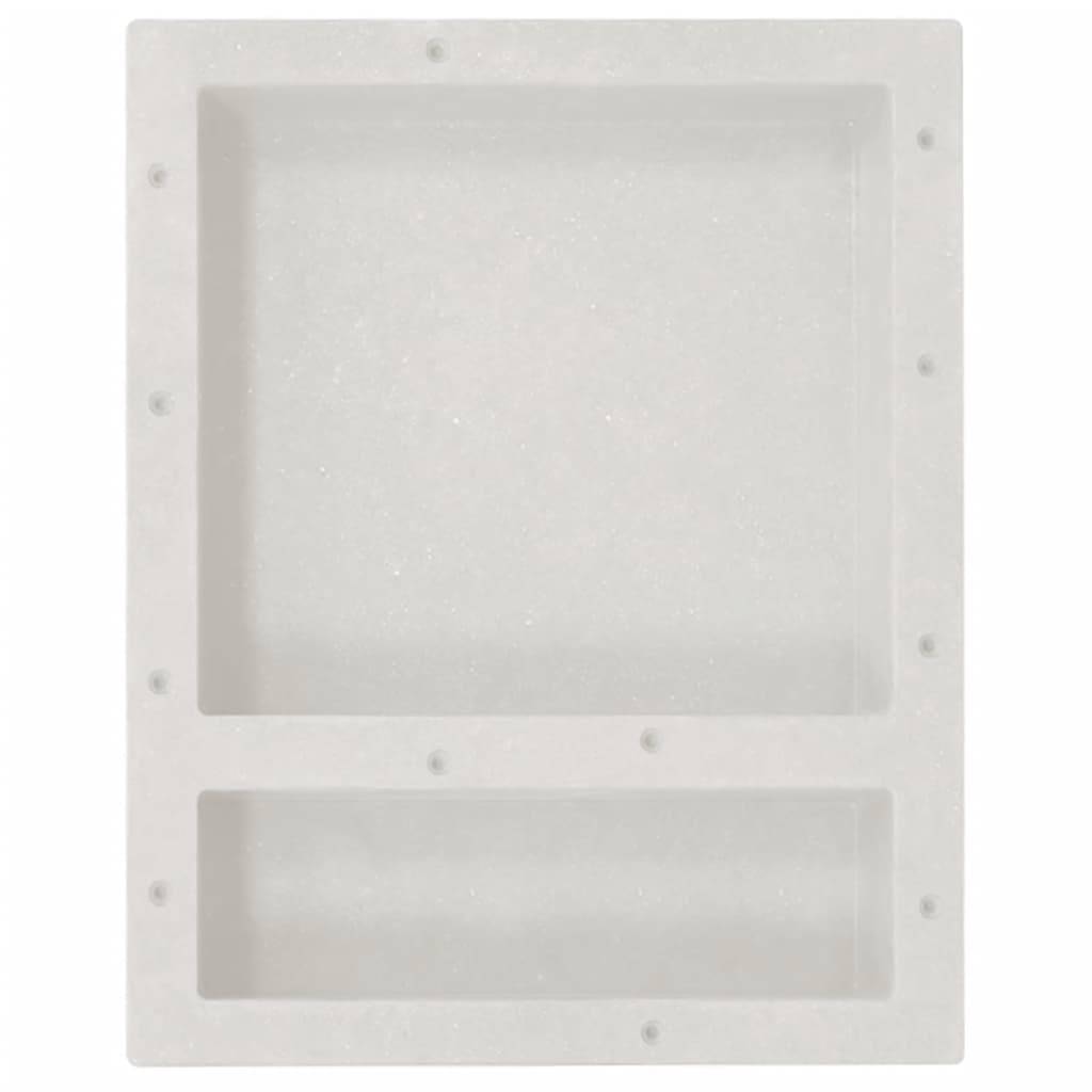 vidaXL Duschnische mit 2 Fächern Mattweiß 41x51x10 cm