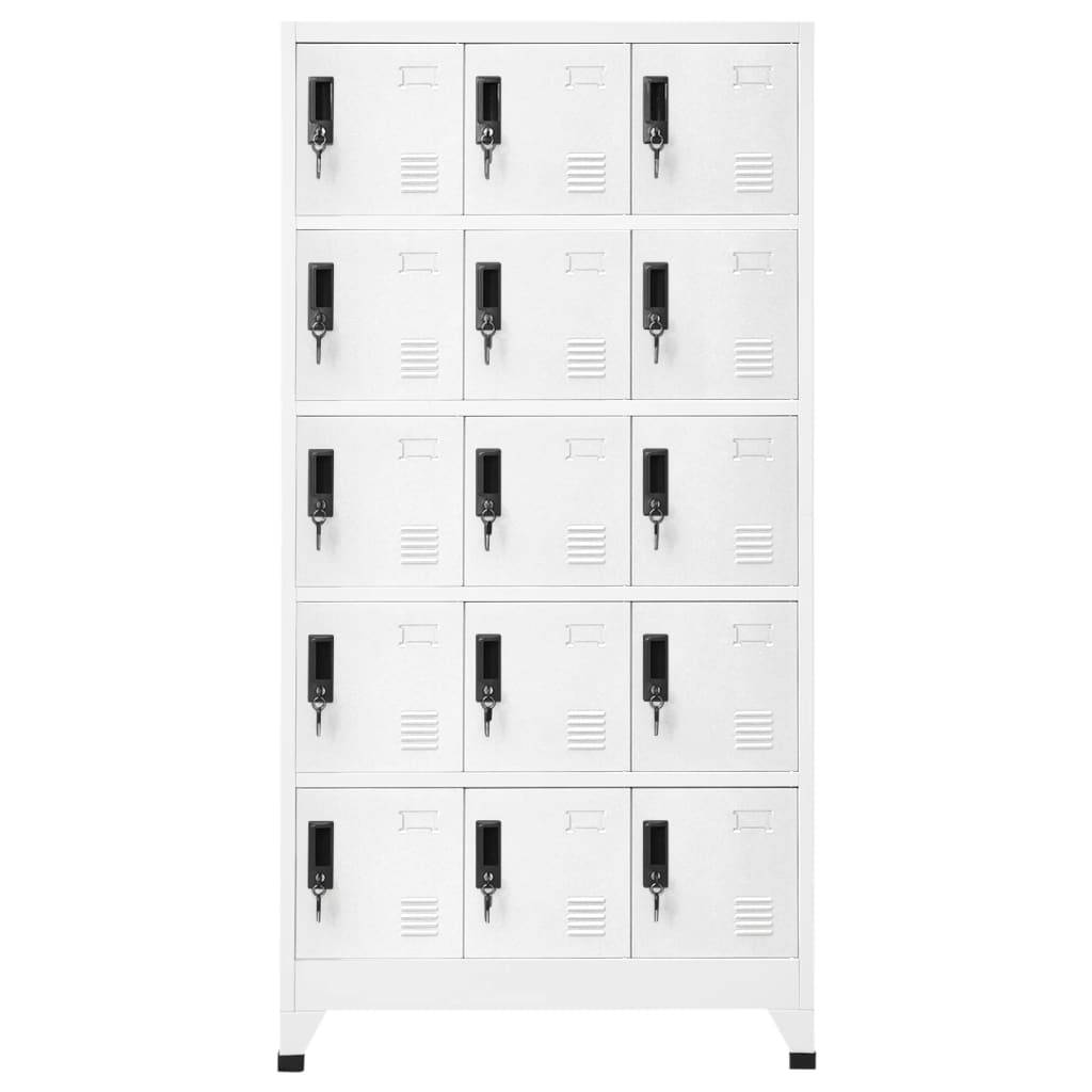vidaXL Schließfachschrank Weiß 90x40x180 cm Stahl