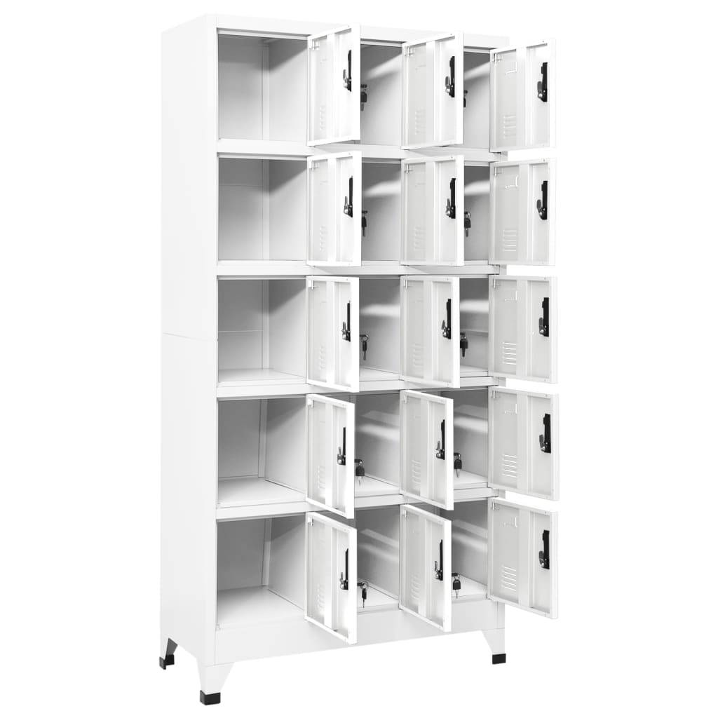 vidaXL Schließfachschrank Weiß 90x40x180 cm Stahl