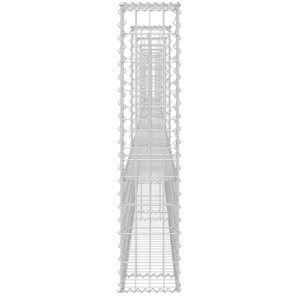 vidaXL Gabionenkorb U-Form mit 8 Säulen Eisen 860x20x100 cm