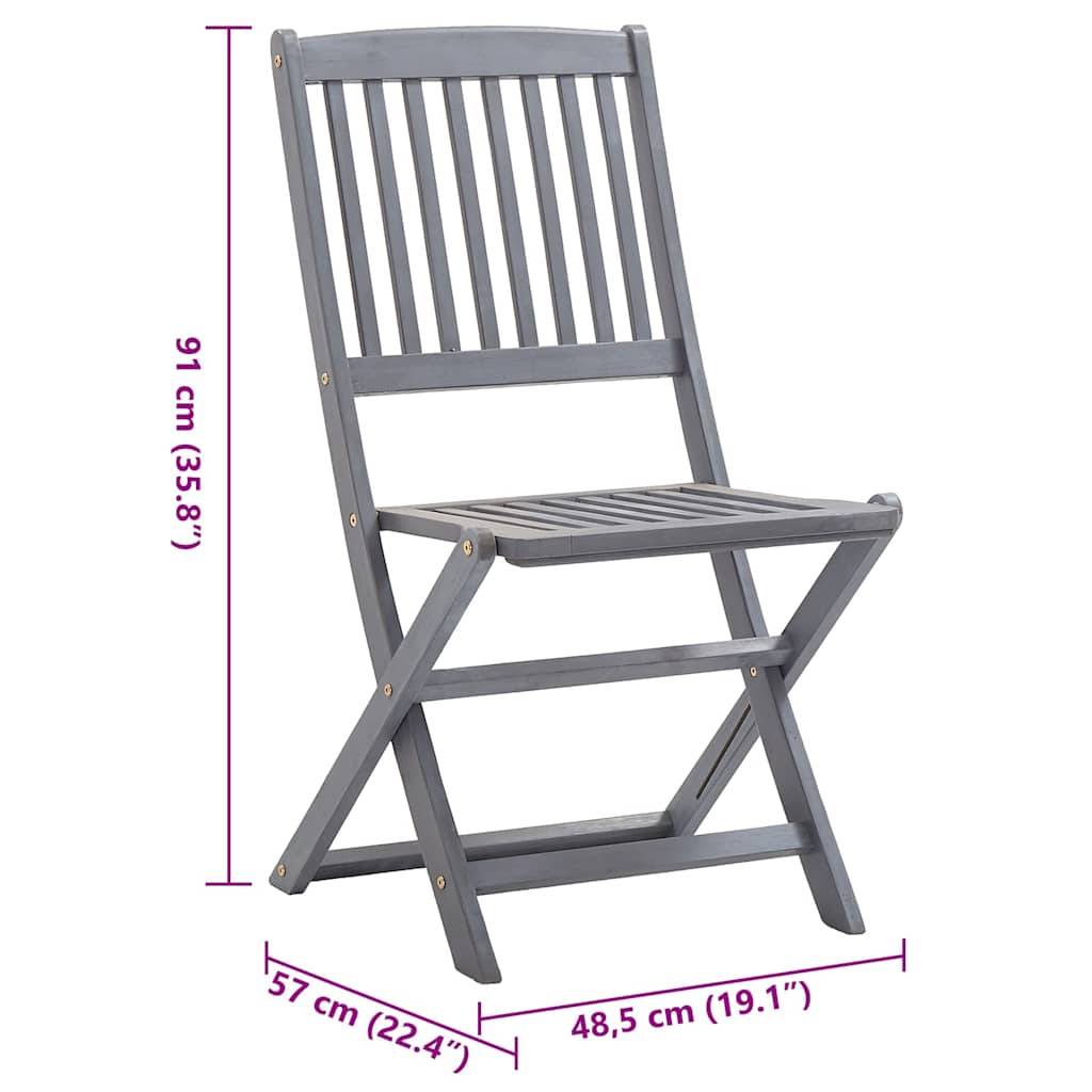 vidaXL Klappbare Gartenstühle 6 Stk. mit Sitzkissen Massivholz Akazie