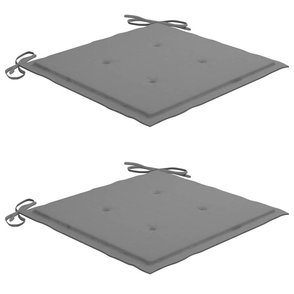 vidaXL Klappbare Gartenstühle 2 Stk. mit Sitzkissen Massivholz Akazie