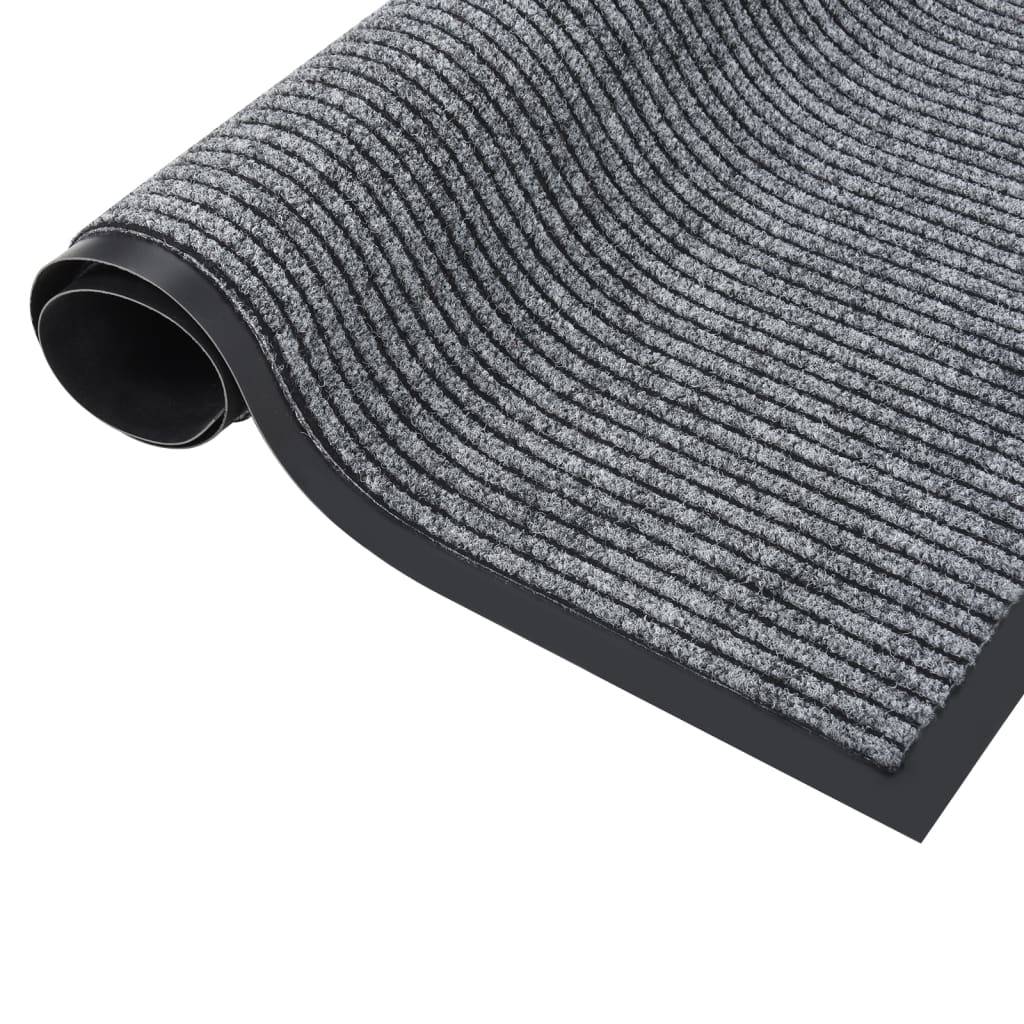 vidaXL Fußmatte Gestreift Grau 60x80 cm