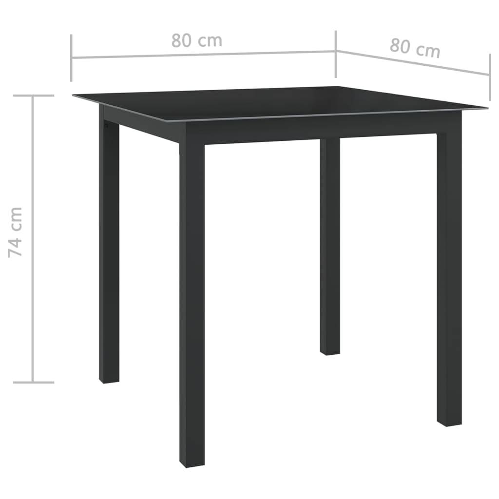 vidaXL 5-tlg. Garten-Essgruppe Aluminium Anthrazit