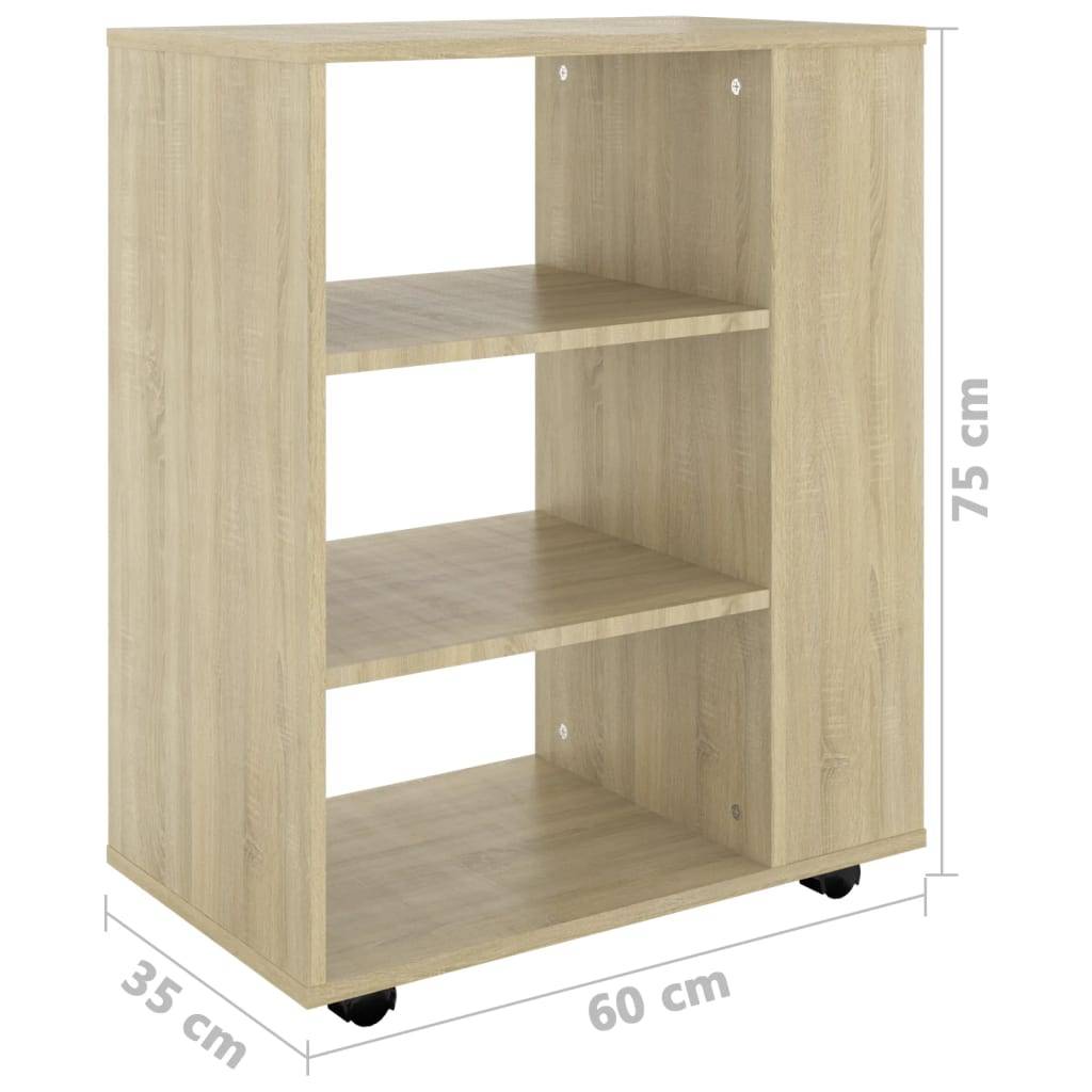 vidaXL Rollschrank Sonoma-Eiche 60x35x75 cm Holzwerkstoff