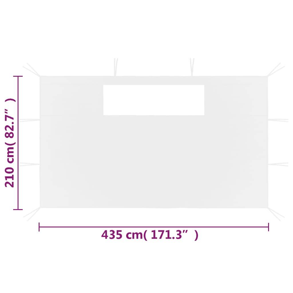 vidaXL Pavillon-Seitenwände mit Fenstern 2 Stk. Weiß