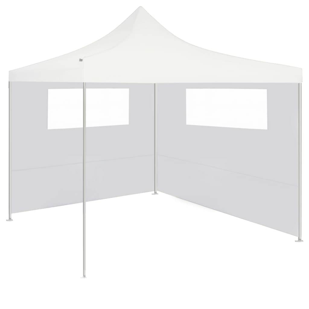 vidaXL Pavillon-Seitenwände mit Fenstern 2 Stk. Weiß