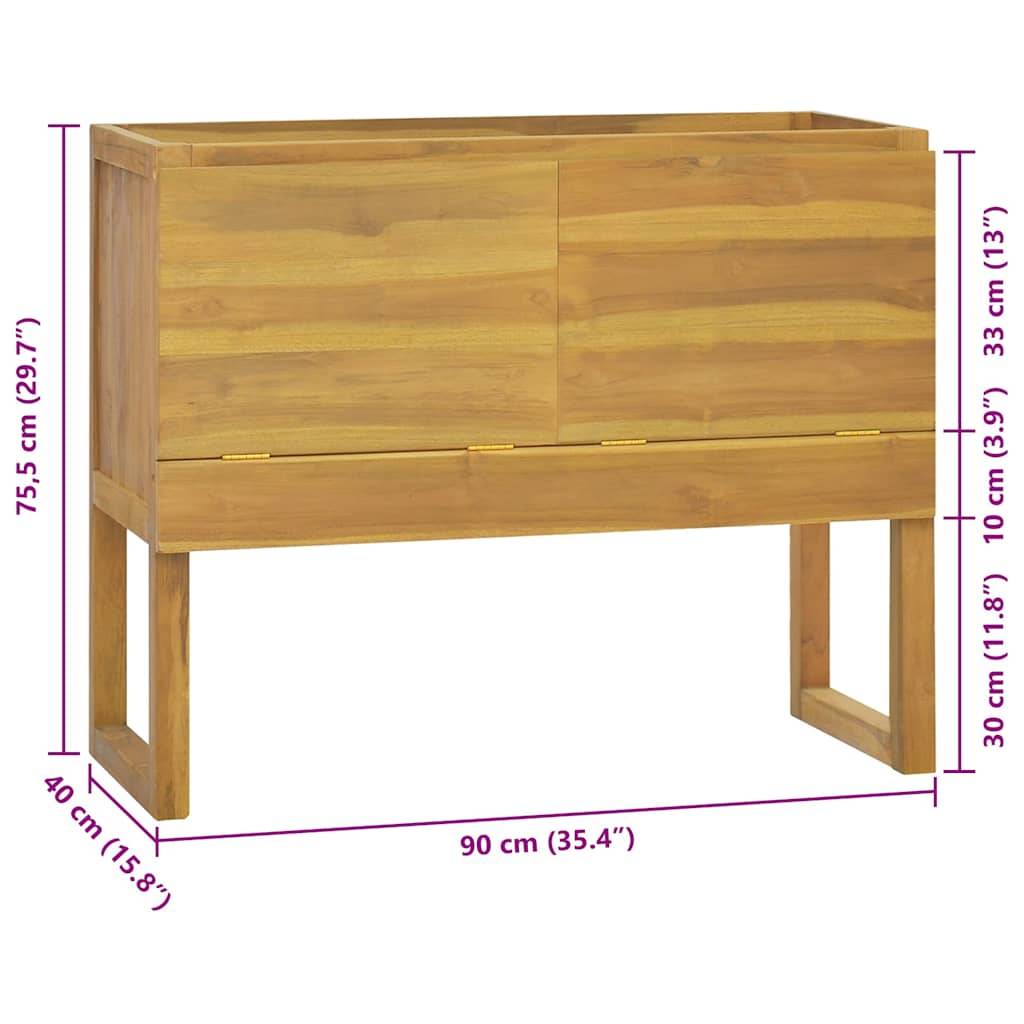 vidaXL Badschrank 90x40x75,5 cm Massivholz Teak