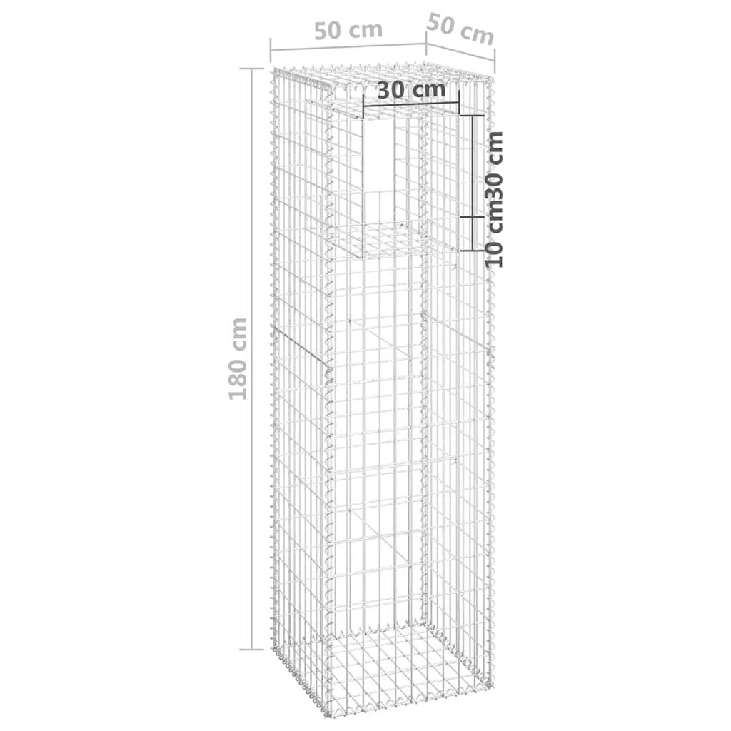 vidaXL Gabionensäulen 2 Stk. 50x50x180 cm Eisen