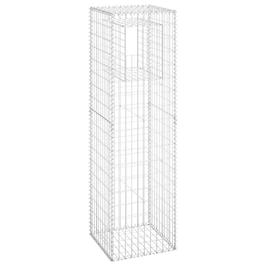 vidaXL Gabionensäulen 2 Stk. 50x50x180 cm Eisen