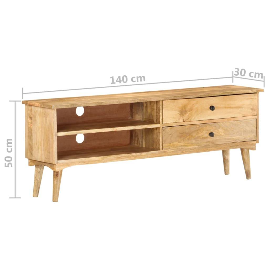 vidaXL TV-Schrank 140x30x50 cm Massivholz Mango