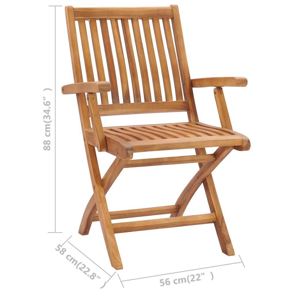 vidaXL Klappbare Gartenstühle 2 Stk. Massivholz Teak