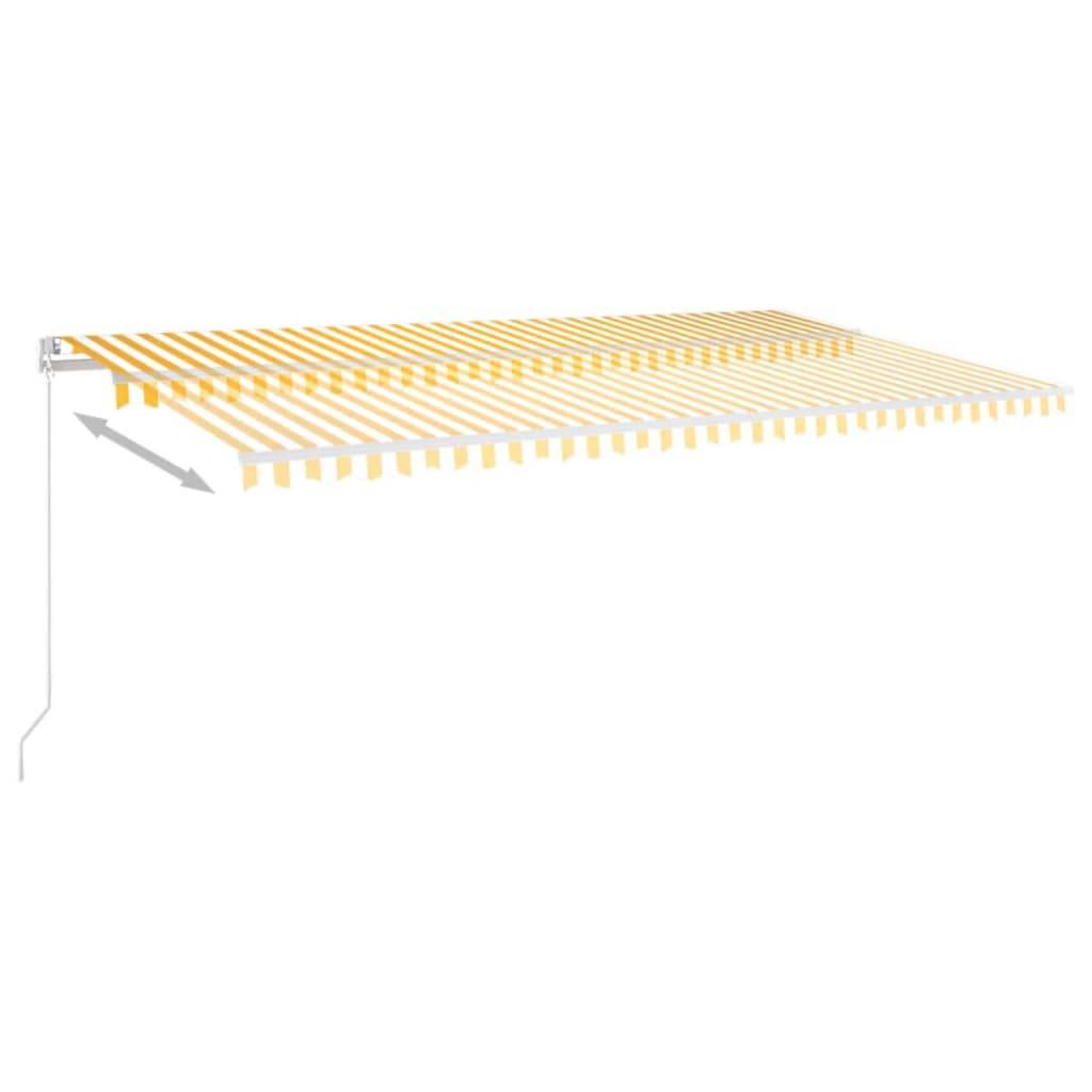 vidaXL Markise Manuell Einziehbar 600x350 cm Gelb und Weiß