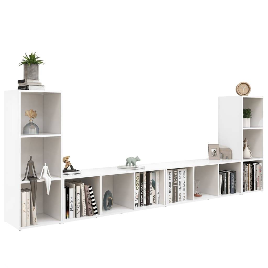vidaXL TV-Schränke 4 Stk. Weiß 107x35x37 cm Holzwerkstoff