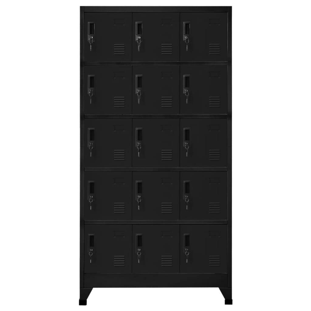 vidaXL Schließfachschrank Schwarz 90x40x180 cm Stahl