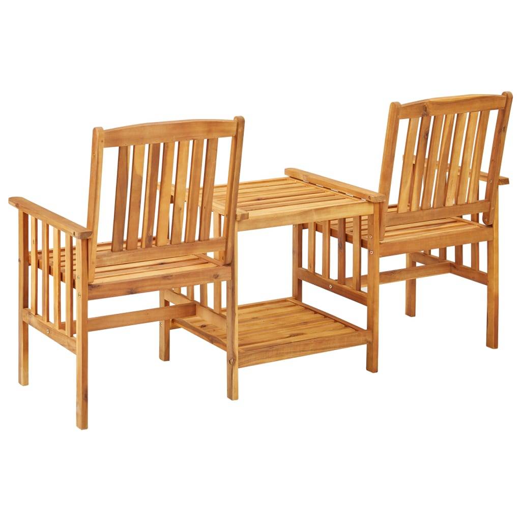 vidaXL Gartenstühle mit Teetisch 159x61x92 cm Massivholz Akazie