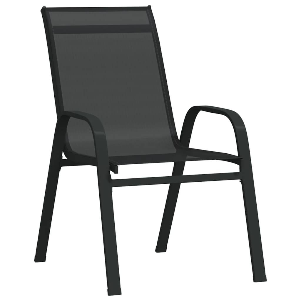 vidaXL Stapelbare Gartenstühle 6 Stk. Schwarz Textilene