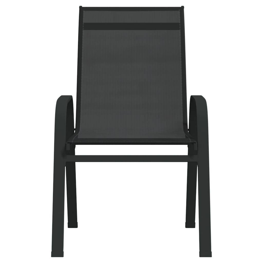 vidaXL Stapelbare Gartenstühle 6 Stk. Schwarz Textilene