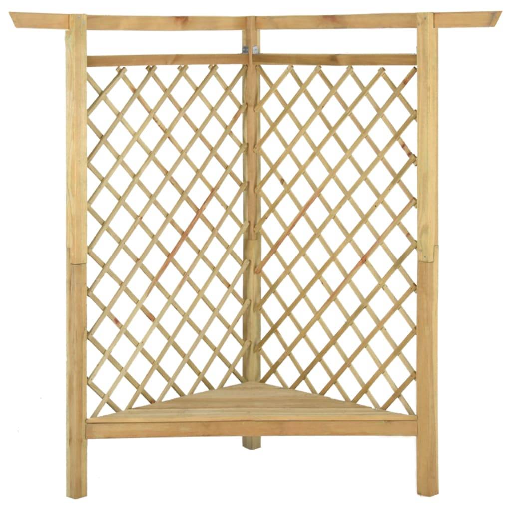 vidaXL Eckpergola mit Bank 166x81x174 cm Kiefernholz Imprägniert