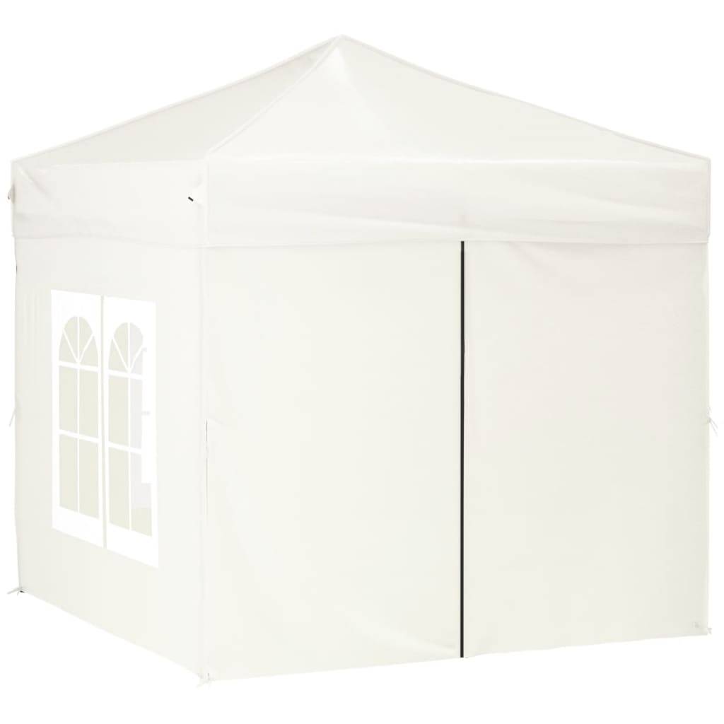 vidaXL Partyzelt Faltbar mit Seitenwänden Creme 2x2 m