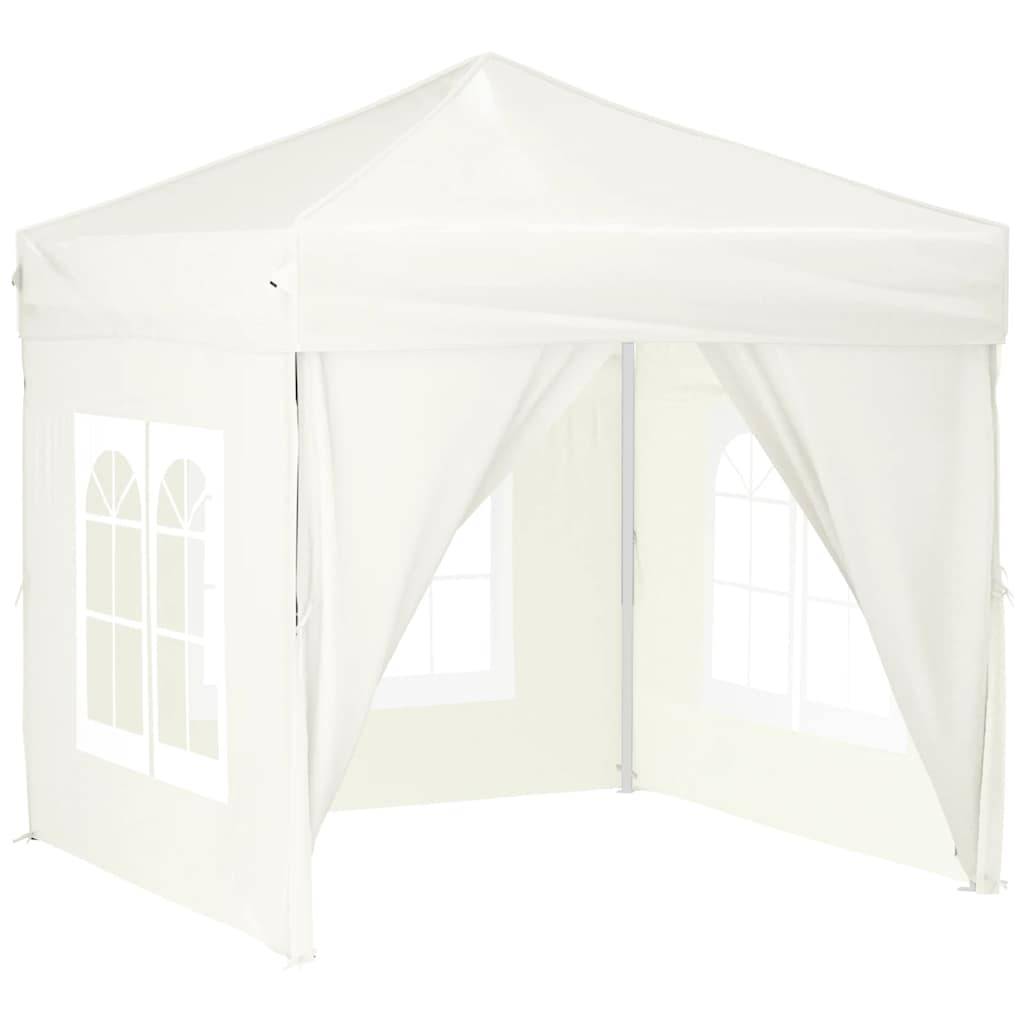 vidaXL Partyzelt Faltbar mit Seitenwänden Creme 2x2 m