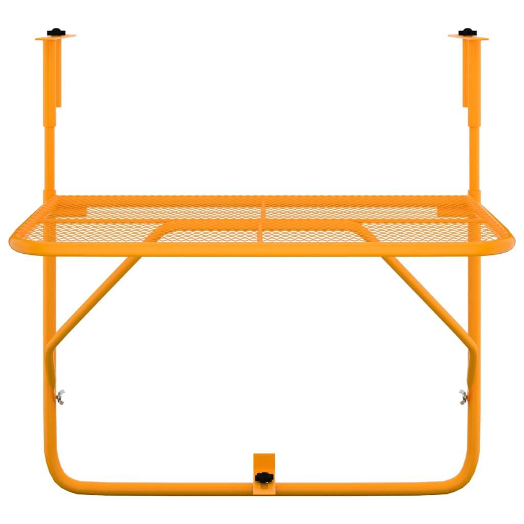 vidaXL Balkontisch Gelb 60x40 cm Stahl