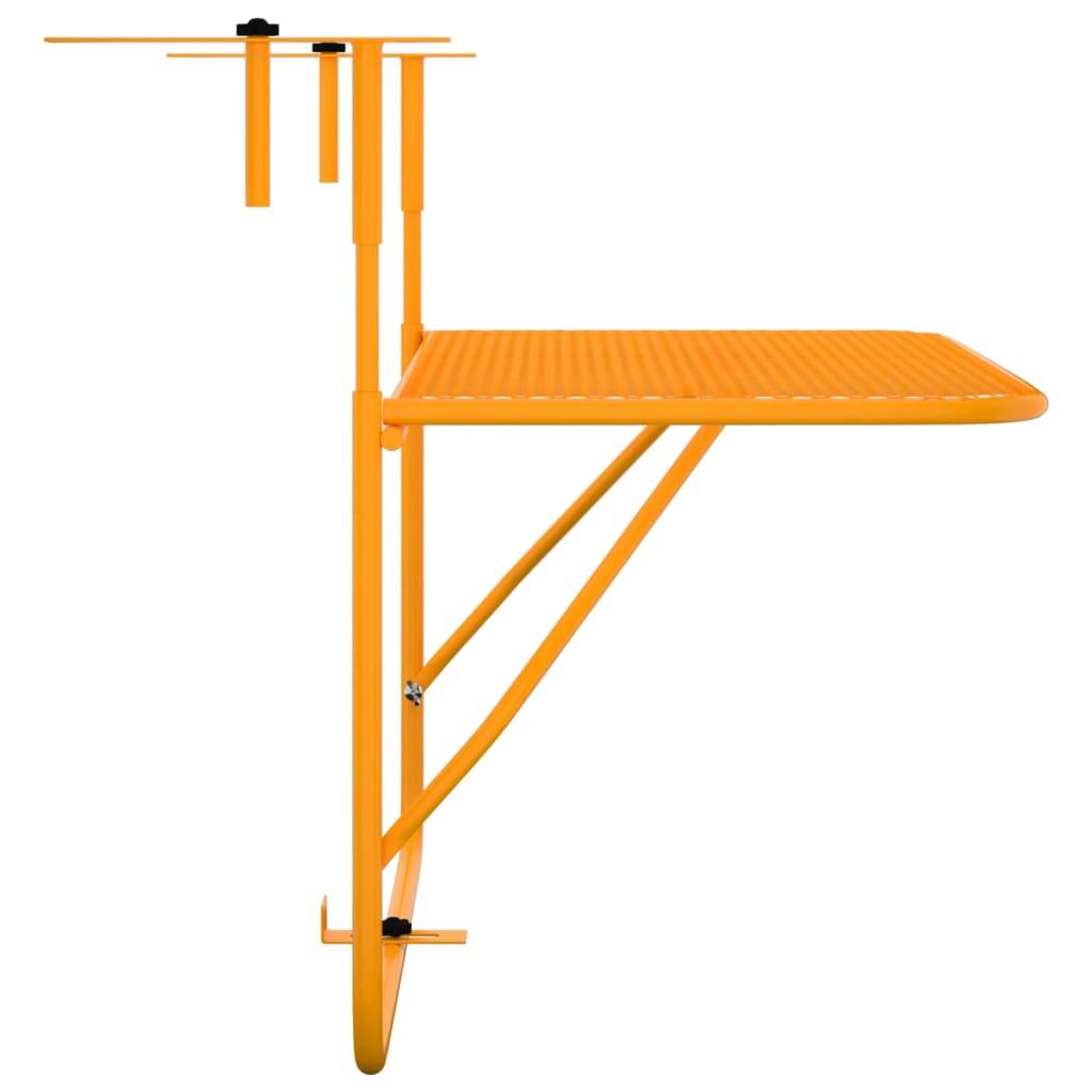 vidaXL Balkontisch Gelb 60x40 cm Stahl