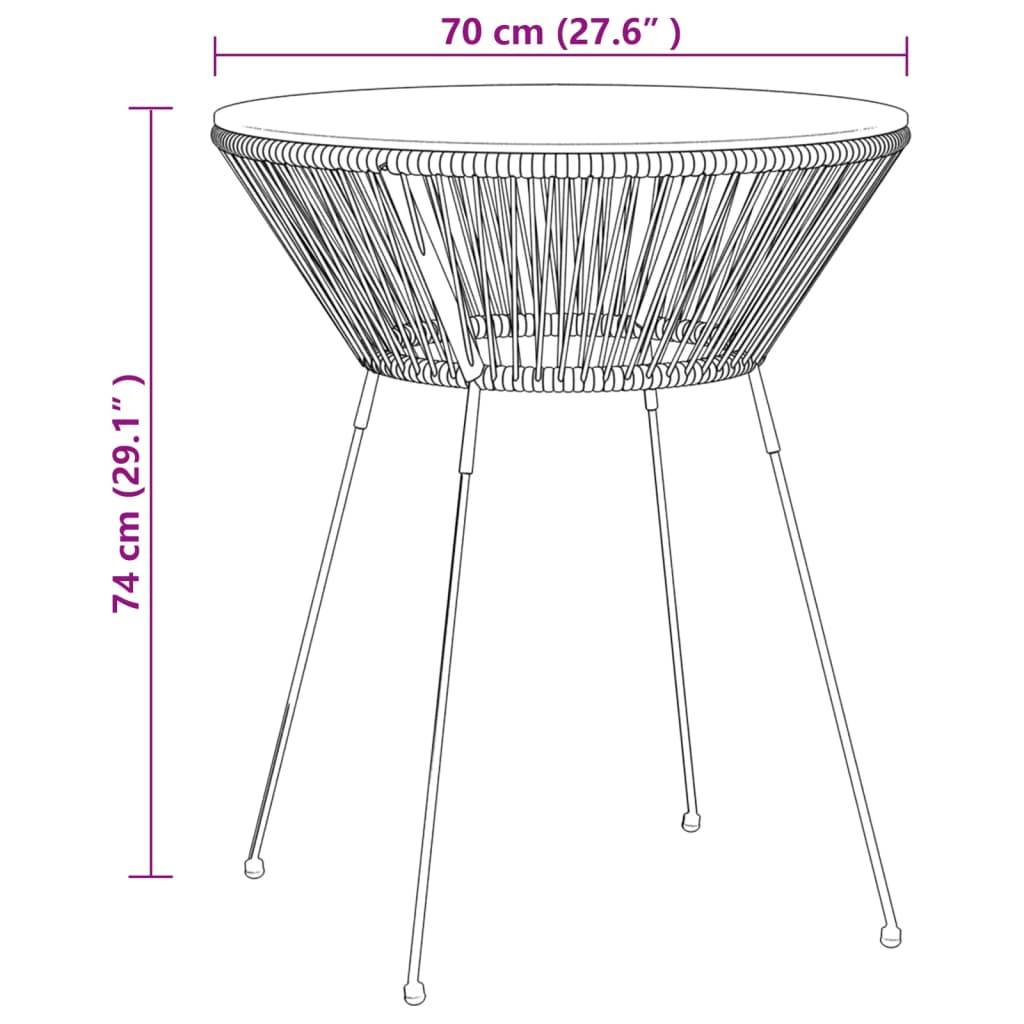 vidaXL 5-tlg. Garten-Essgruppe PVC Rattan Schwarz