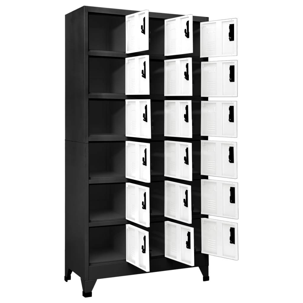 vidaXL Schließfachschrank Anthrazit und Weiß 90x40x180 cm Stahl