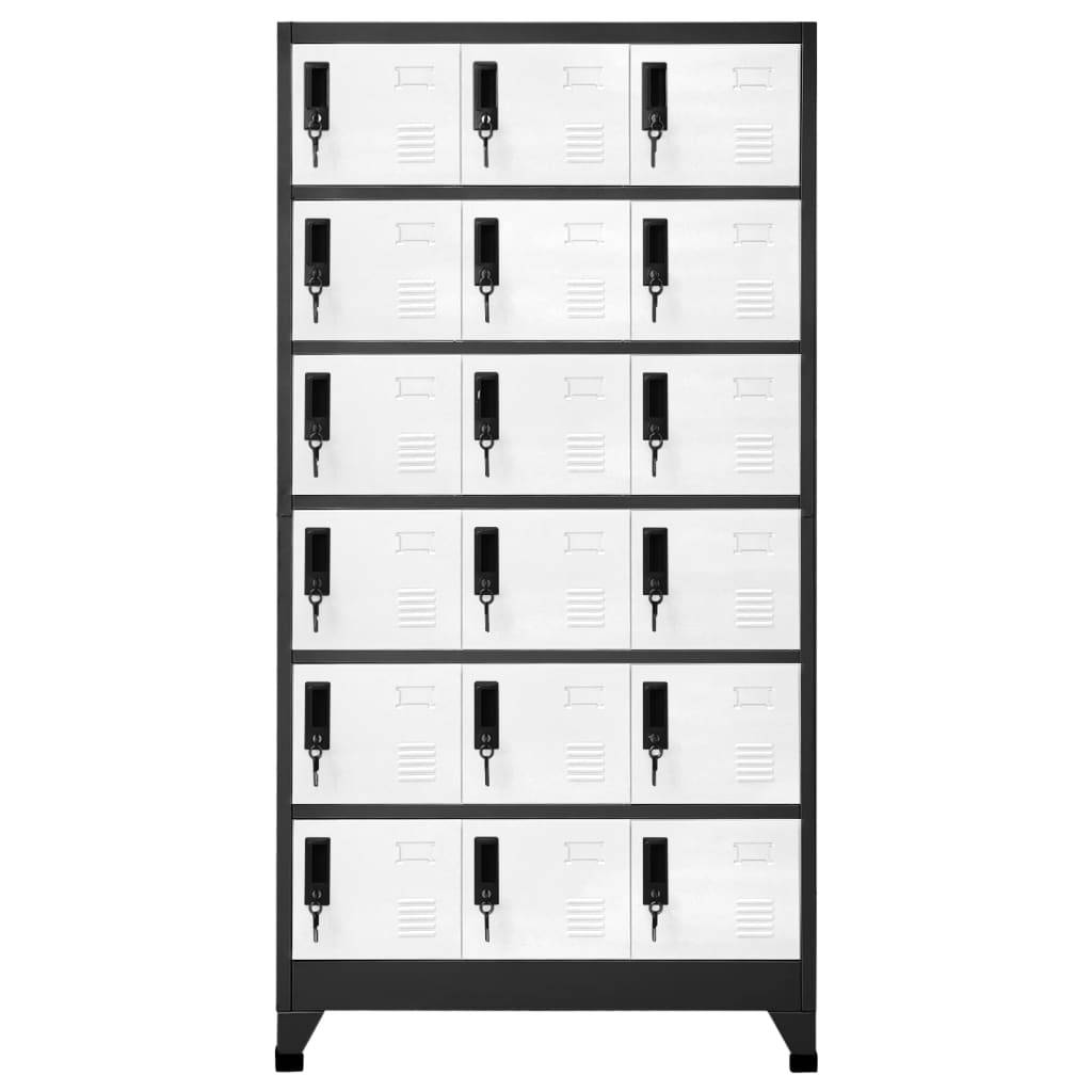 vidaXL Schließfachschrank Anthrazit und Weiß 90x40x180 cm Stahl