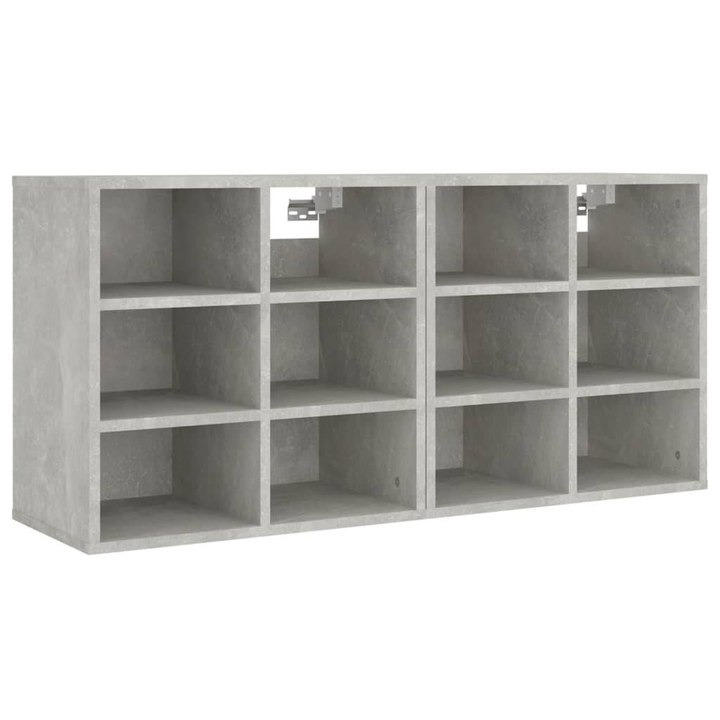 vidaXL Schuhregale 2 Stk. Betongrau 52,5x30x50 cm