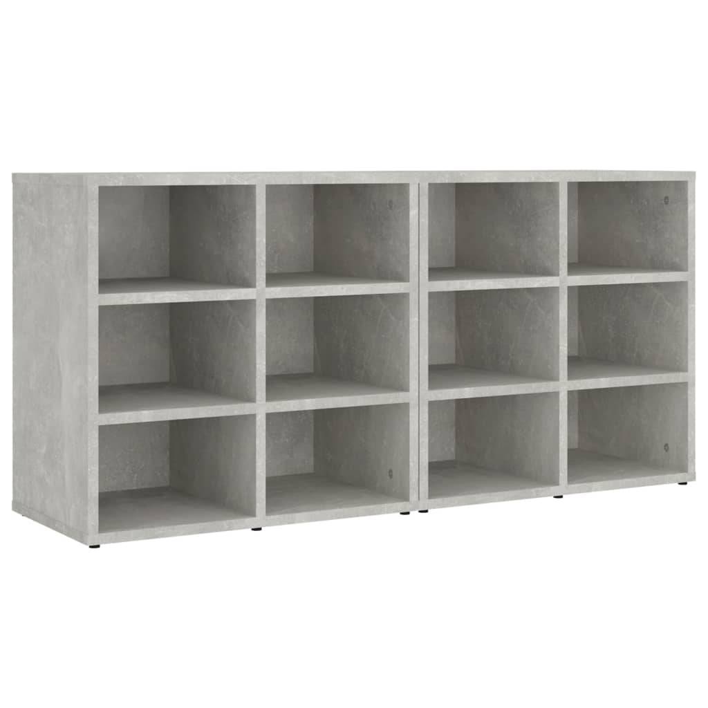 vidaXL Schuhregale 2 Stk. Betongrau 52,5x30x50 cm