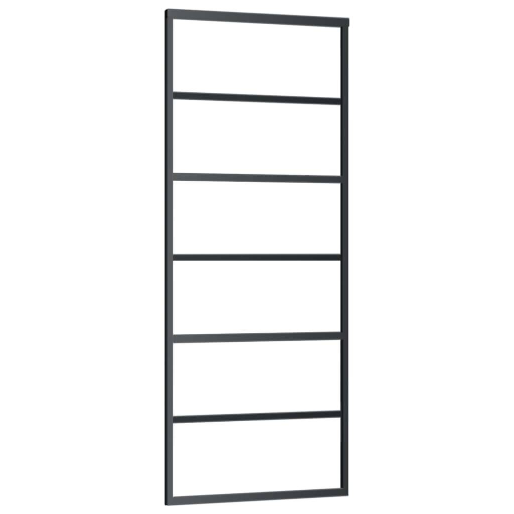 vidaXL Schiebetür mit Beschlag ESG-Glas & Aluminium 76x205 cm
