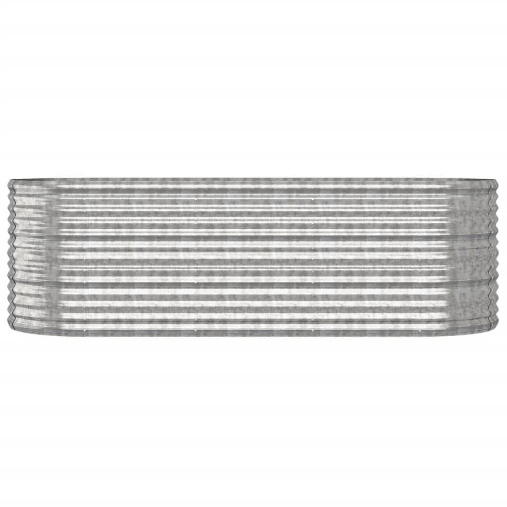 vidaXL Hochbeet Pulverbeschichteter Stahl 224x80x68 cm Silbern