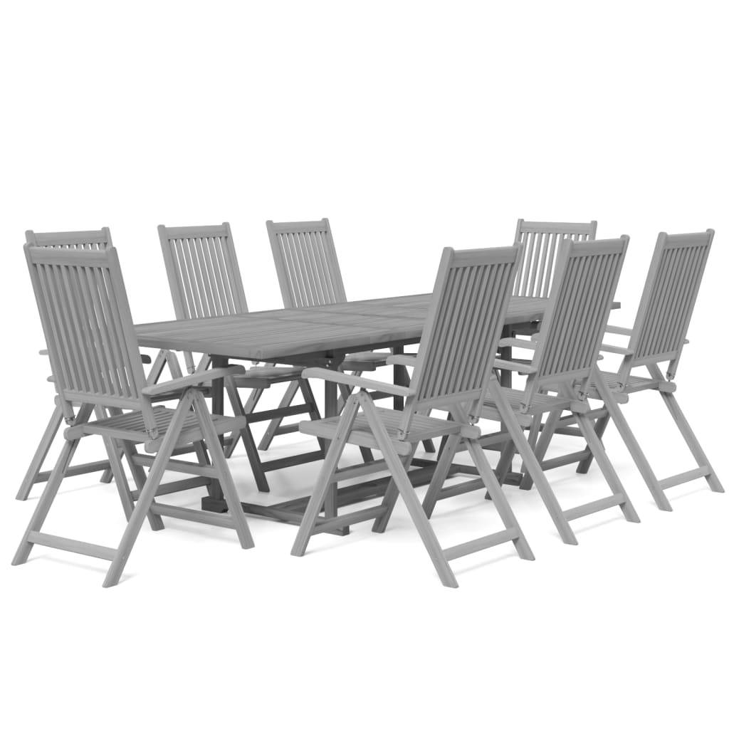 vidaXL 9-tlg. Garten-Essgruppe Massivholz Akazie