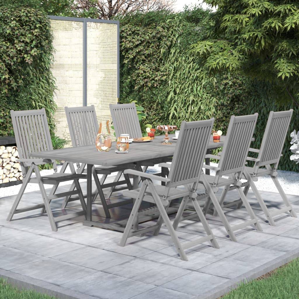 vidaXL 7-tlg. Garten-Essgruppe Massivholz Akazie