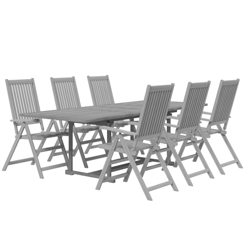 vidaXL 7-tlg. Garten-Essgruppe Massivholz Akazie