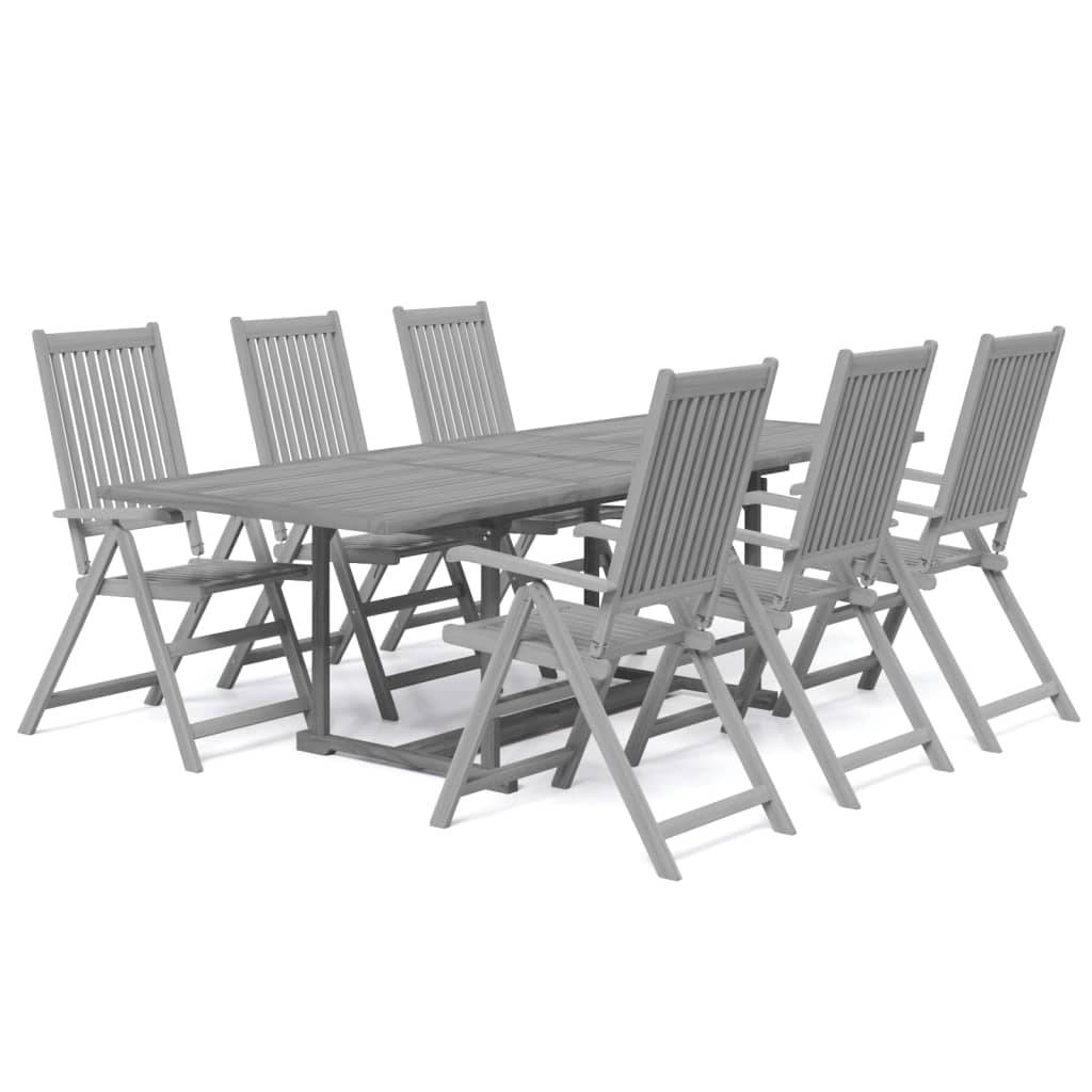 vidaXL 7-tlg. Garten-Essgruppe Massivholz Akazie
