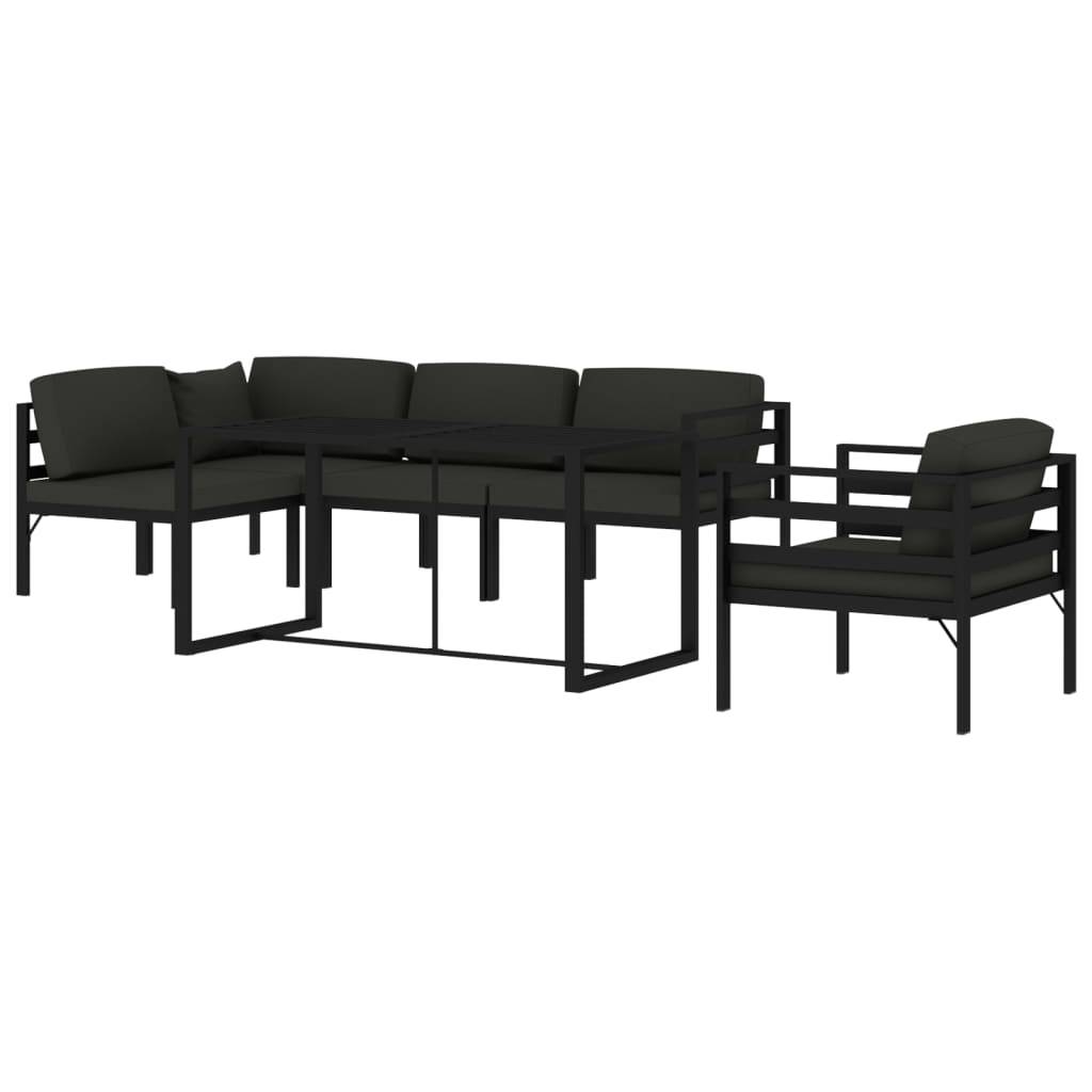 vidaXL 6-tlg. Garten-Lounge-Set mit Kissen Aluminium Anthrazit