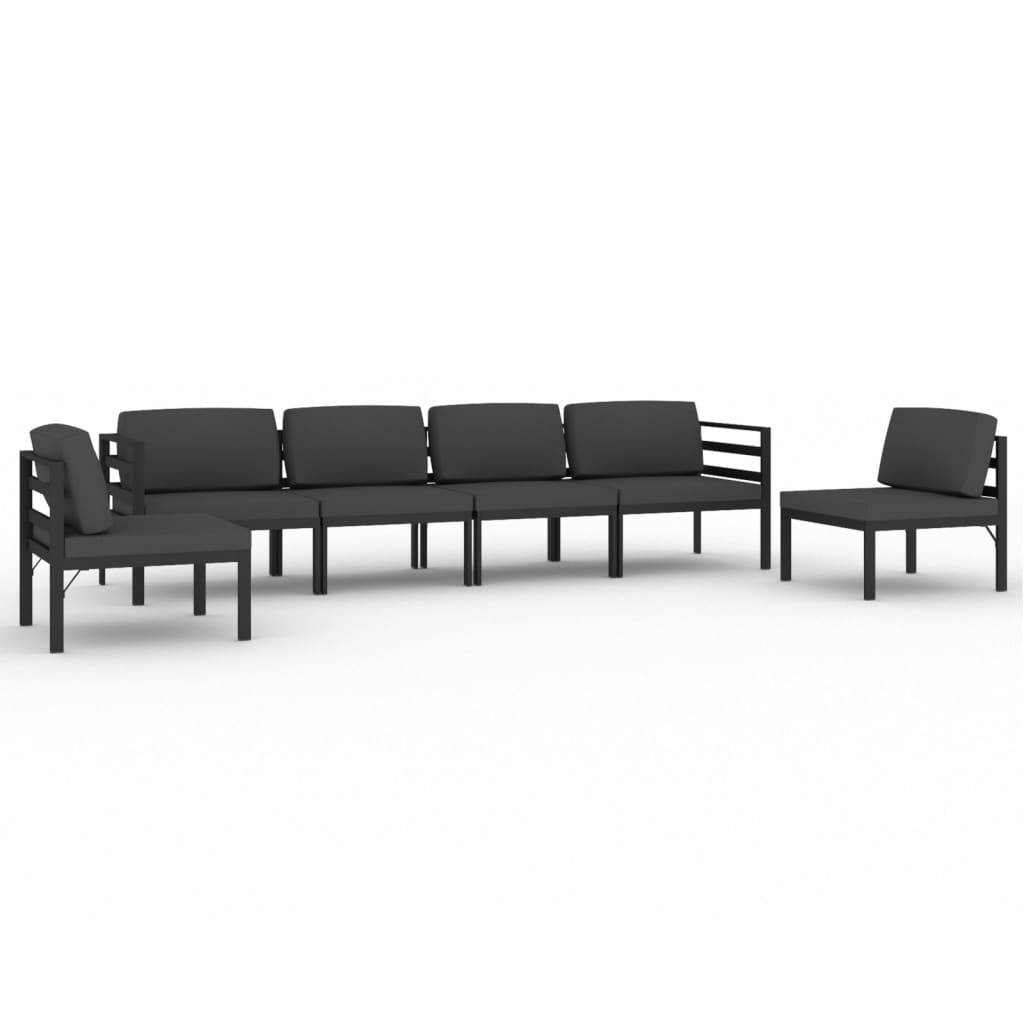 vidaXL 6-tlg. Garten-Lounge-Set mit Kissen Aluminium Anthrazit