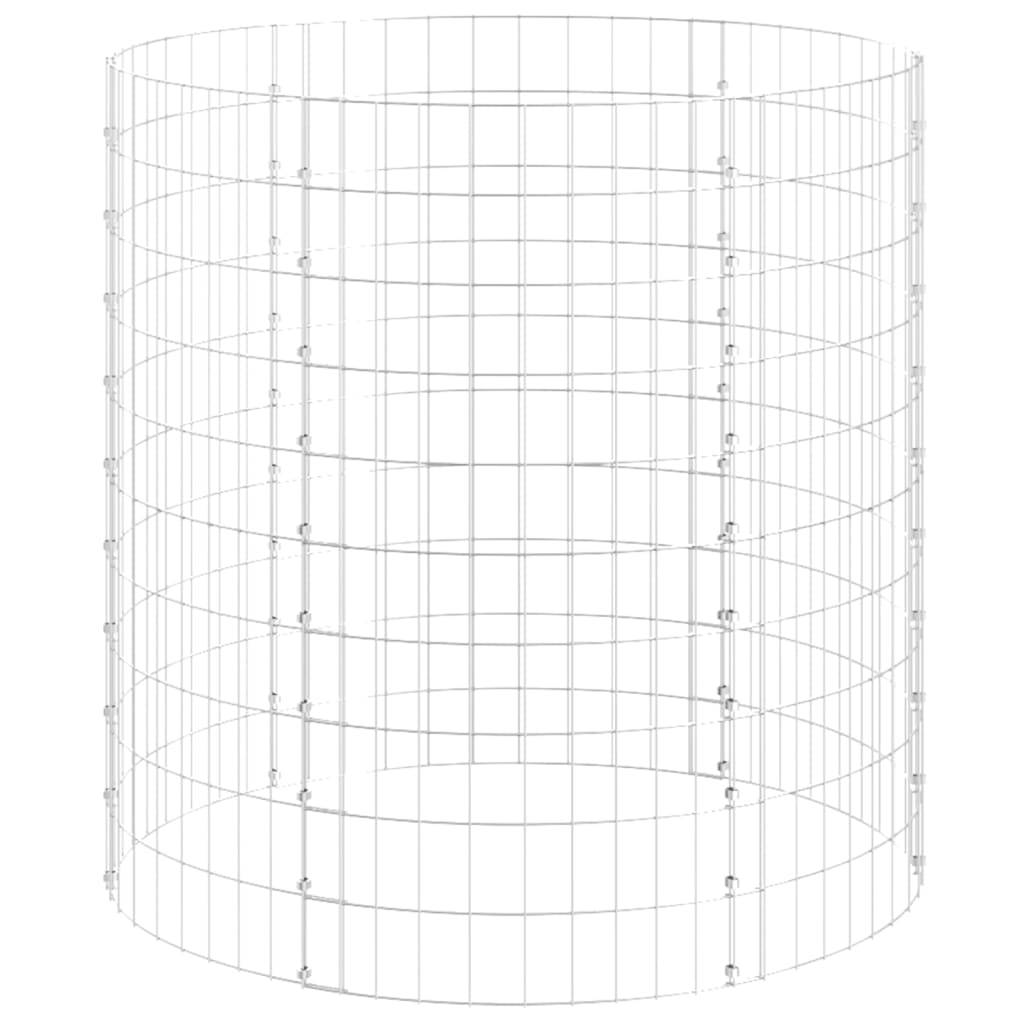 vidaXL Gabionen-Säule Rund Verzinkter Stahl Ø100x100 cm