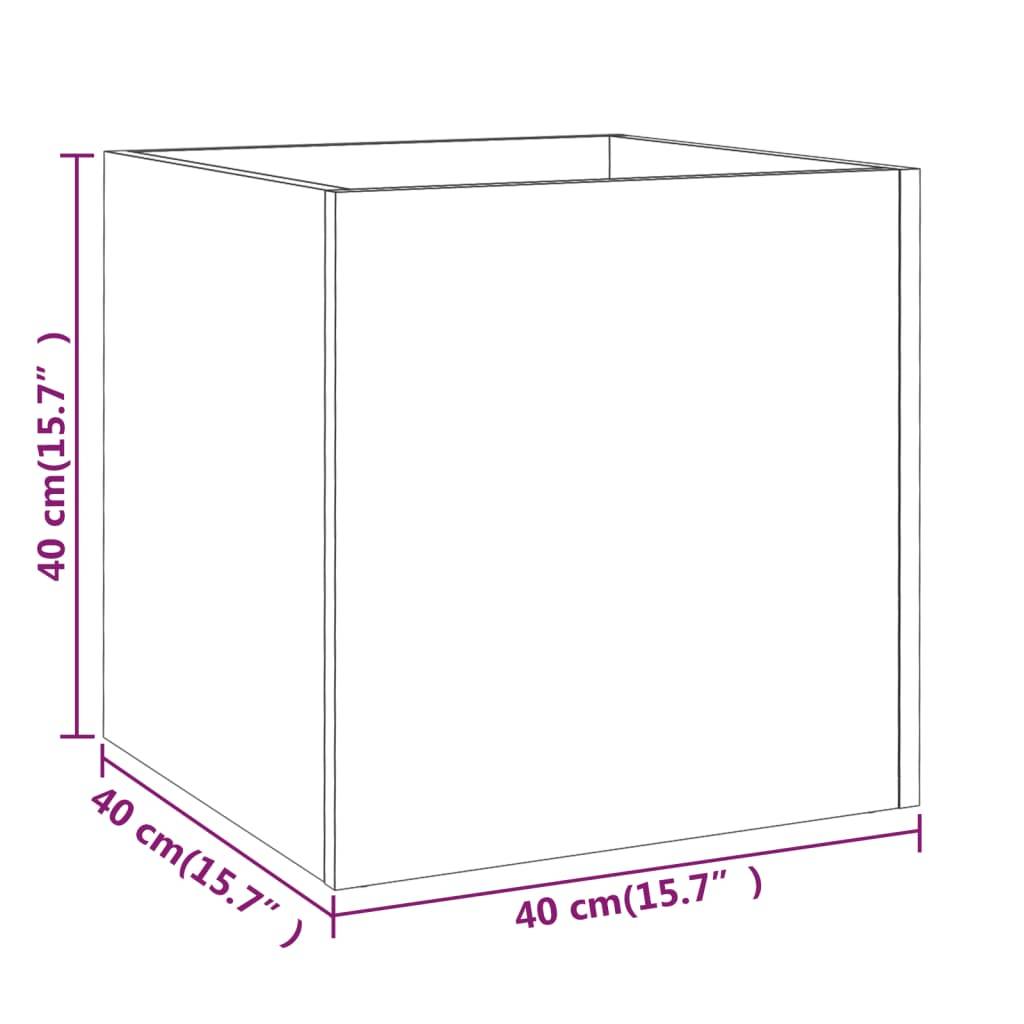 vidaXL Pflanzgefäß Weiß 40x40x40 cm Holzwerkstoff