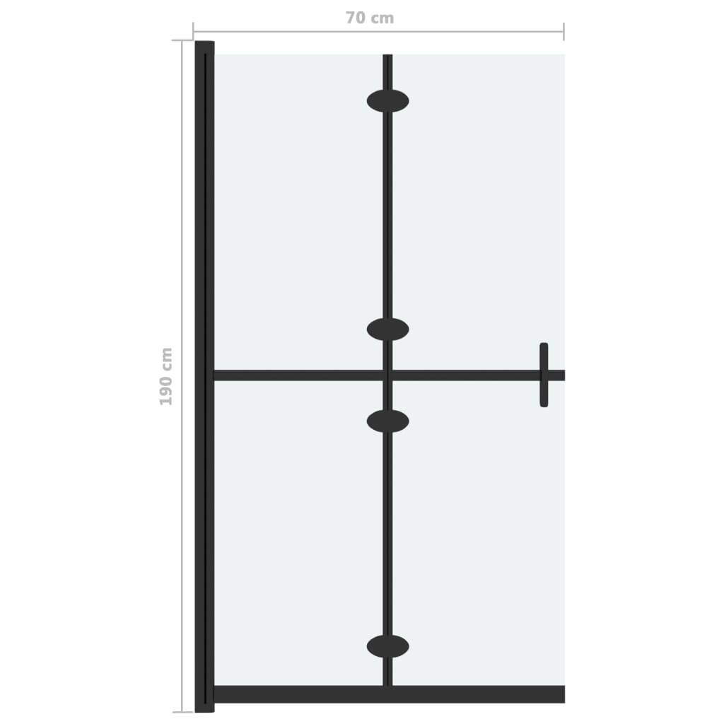vidaXL Faltbare begehbare Duschwand ESG-Glas mattiert 70x190 cm