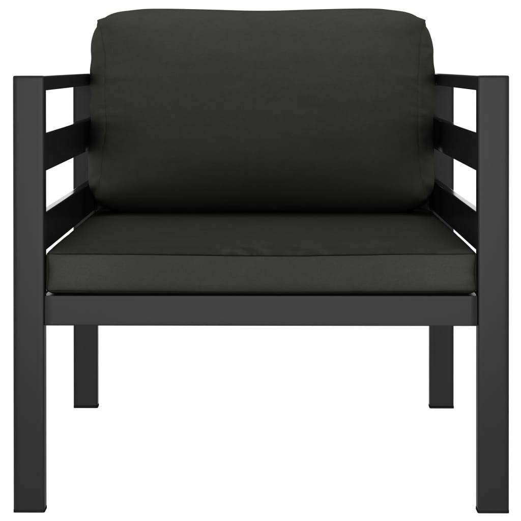 vidaXL Einzelsofas 2 Stk. mit Kissen Aluminium Anthrazit